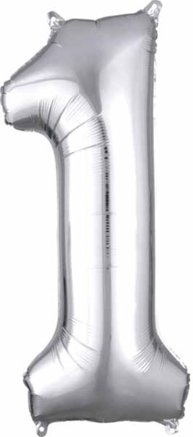 Rental store for MYLAR BALLOON NUMBER - 1 SILVER in Sudbury ON