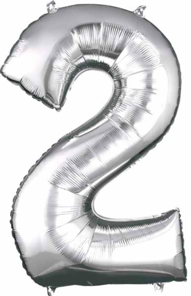 Rental store for MYLAR BALLOON NUMBER - 2 SILVER in Sudbury ON