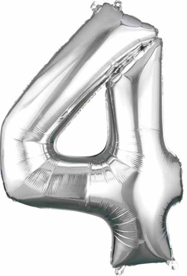 Rental store for MYLAR BALLOON NUMBER - 4 SILVER in Sudbury ON