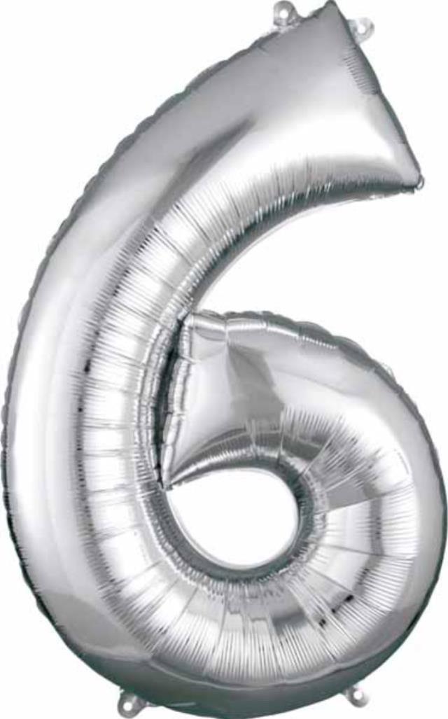 Rental store for MYLAR BALLOON NUMBER - 6 SILVER in Sudbury ON