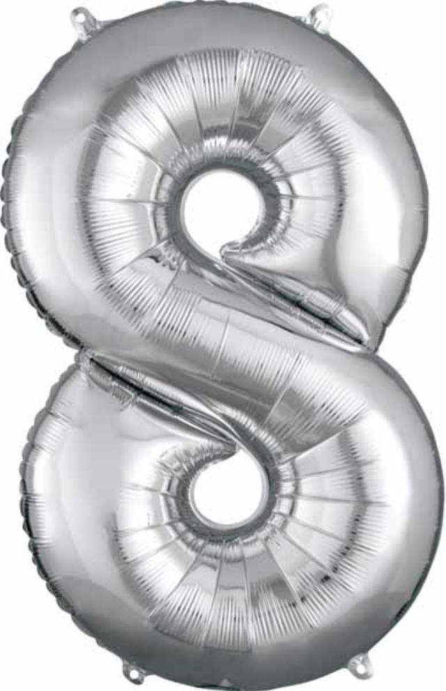 Rental store for MYLAR BALLOON NUMBER - 8 SILVER in Sudbury ON