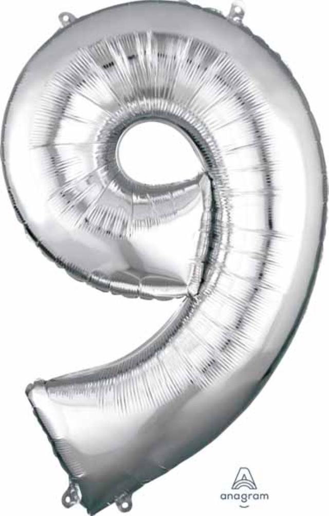 Rental store for MYLAR BALLOON NUMBER - 9 SILVER in Sudbury ON