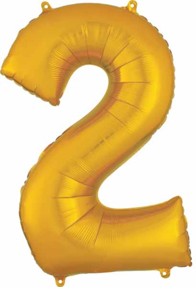 Rental store for MYLAR BALLOON NUMBER - 2 GOLD in Sudbury ON