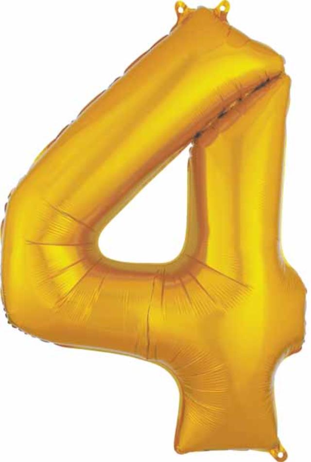 Rental store for MYLAR BALLOON NUMBER - 4 GOLD in Sudbury ON