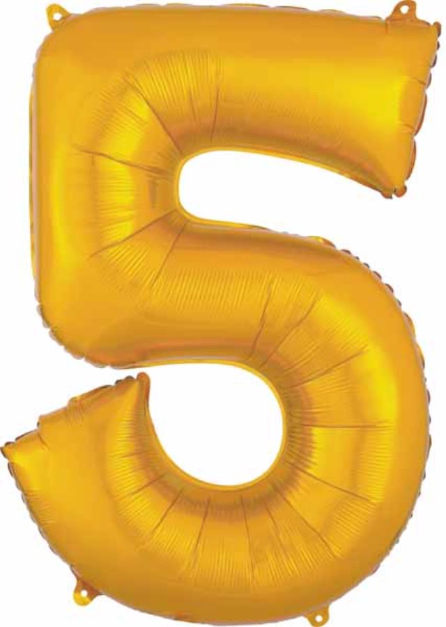 Rental store for MYLAR BALLOON NUMBER - 5 GOLD in Sudbury ON