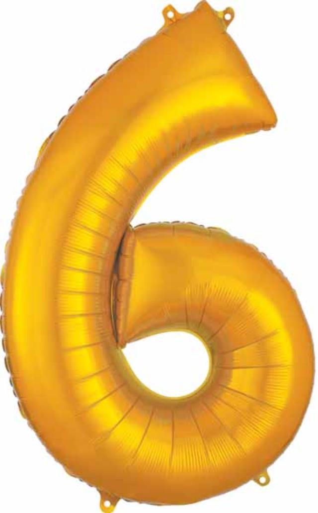 Rental store for MYLAR BALLOON NUMBER - 6 GOLD in Sudbury ON