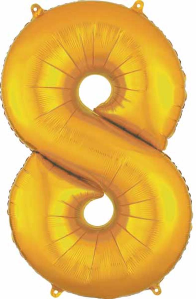 Rental store for MYLAR BALLOON NUMBER - 8 GOLD in Sudbury ON